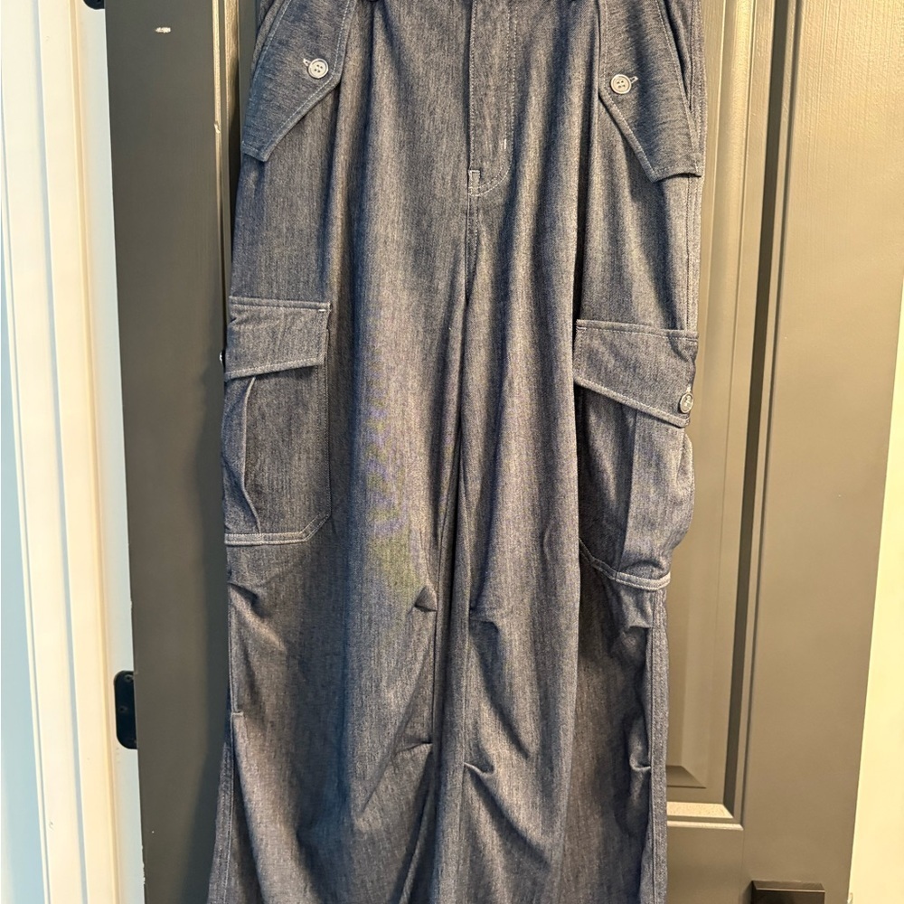 HALARA Women’s Denim Blue Cargo Pants - Picture 2 of 7
